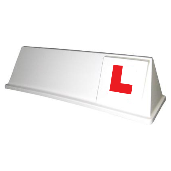 White Boxer Roof Sign with L-Plates Applied